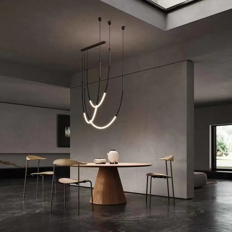 DecorBites™ Bamboo Pendant Lights: Nordic Loft Stair LED Luminarias for Minimalism Decor