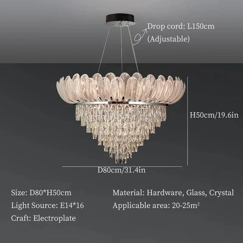 DecorBites™ Crystal Crown Chandelier: Luxe Ceiling Light for Home, Shop & Lobby