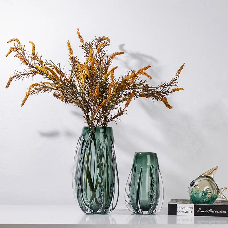 DecorBites™ Crystal Vase: Elegant Glass Flower Pot Home Decor and Terrarium Arrangement