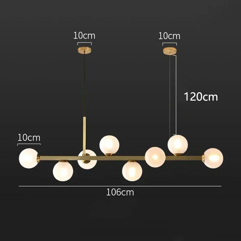 DecorBites™ Glass Ball LED Pendant Lights for Home Dining Kitchen Island Chandelier