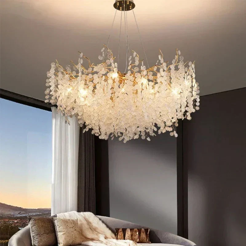 DecorBites™ Gold Tree Branch Chandelier: Elegant European Style Pendant Light for Home Decor