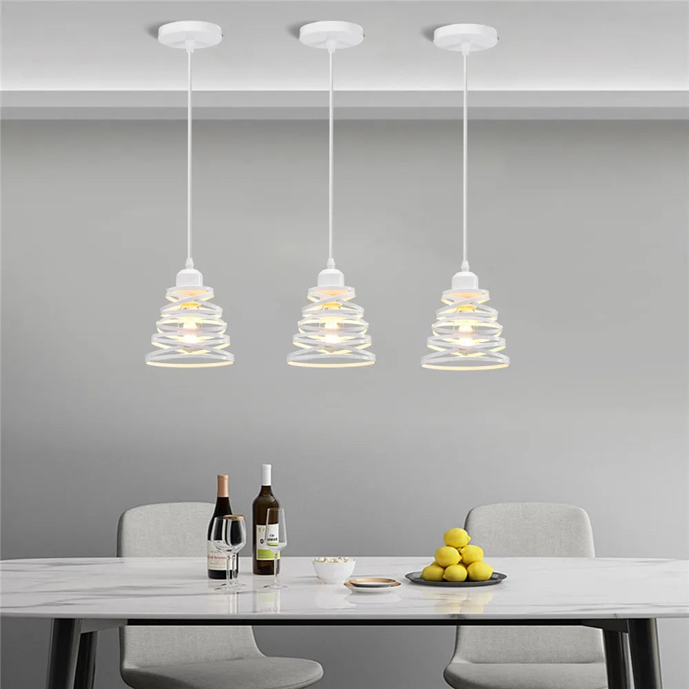DecorBites™ Iron Cage Ring Chandelier Pendant Light for Kitchen Living Room