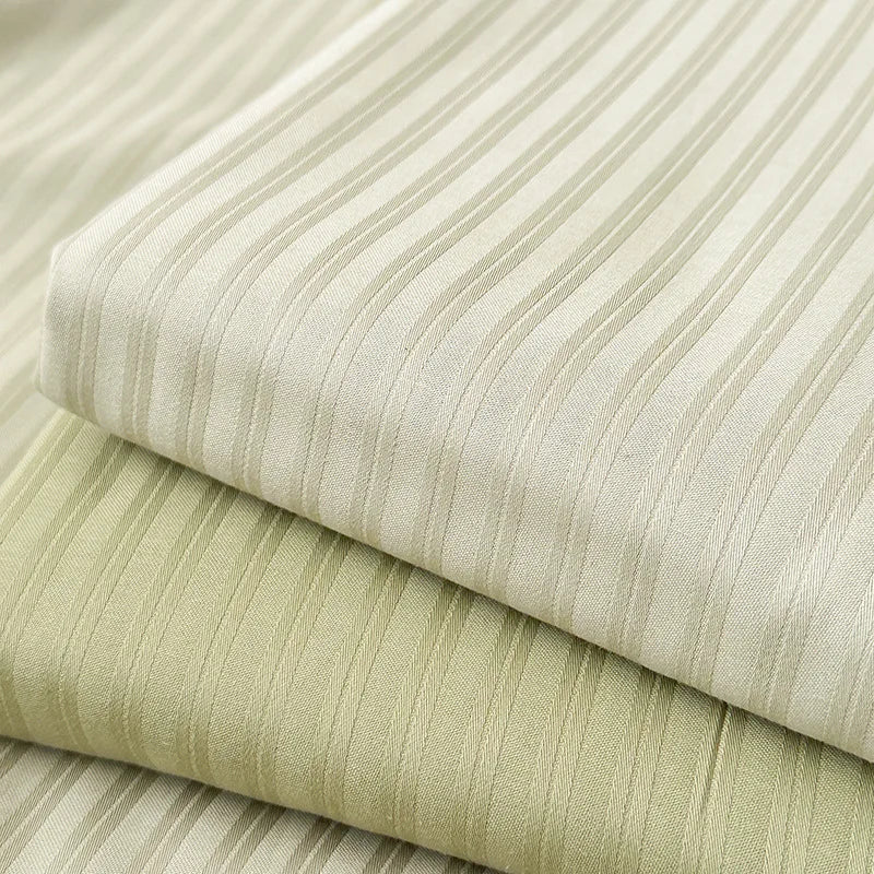 DecorBites™ Luxe Cotton Satin Stripe Bed Sheet Set with 2 Pillowcase