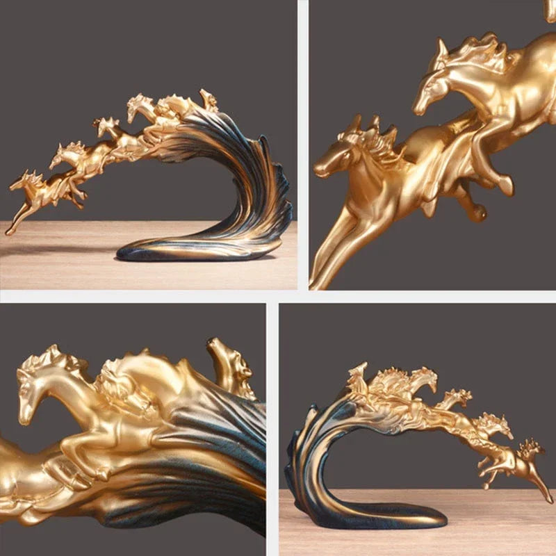 DecorBites™ Galloping Horse Luxury Sculpture: Elegant Decor for Office, Living Room & Store.