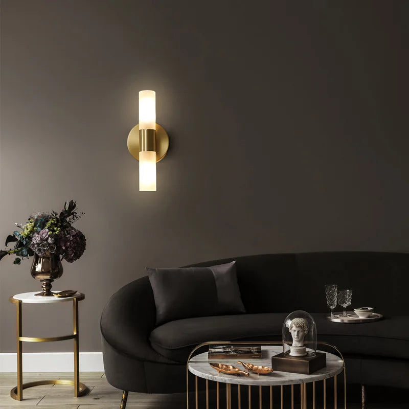 DecorBites™ Gold Brass Acrylic Wall Lamp with G9 Bulb for Bathroom and Bedroom Lighting