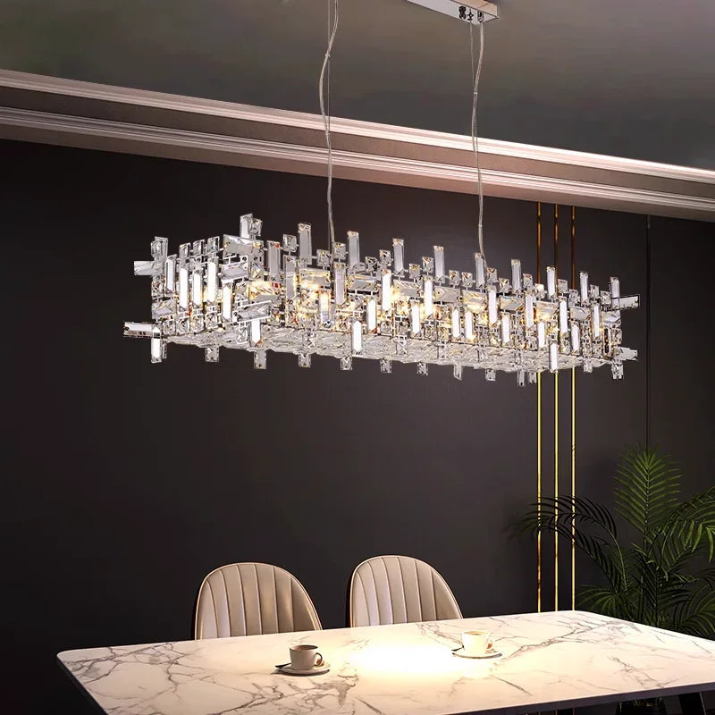 DecorBites™ Crystal Pendant Chandelier for Modern Living, Dining, Bedroom Lighting