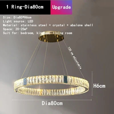 DecorBites™ Crystal LED Chandelier for Kitchen Dining Room Duplex Villa Lighting Fixtures