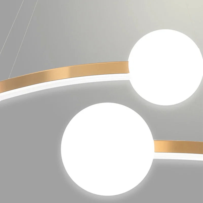 DecorBites™ Gold Nordic Ring LED Ceiling Chandelier for Dining Room Pendant Lighting