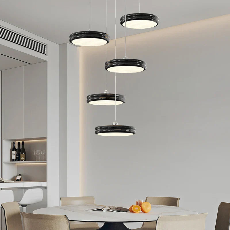 DecorBites™ Circular Modern Chandelier Pendant Light Dimmable Indoor Lamp for Dining & Kitchen Island