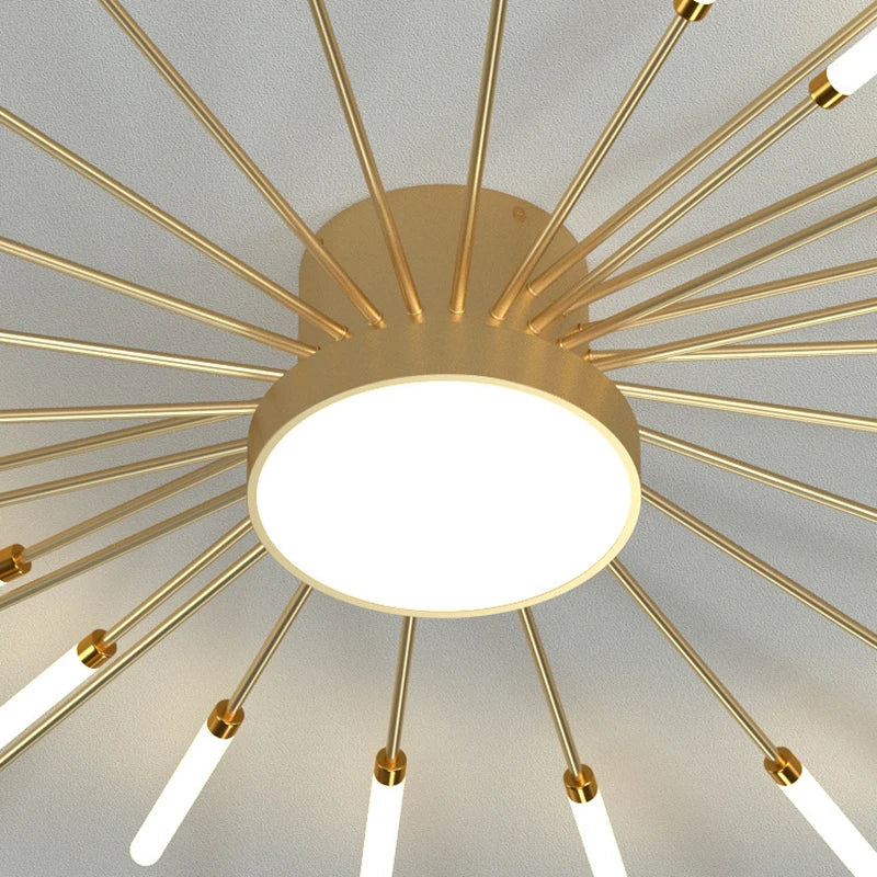 DecorBites™ Acrylic Sunflower Ceiling Lamp in Brushed Antique Gold