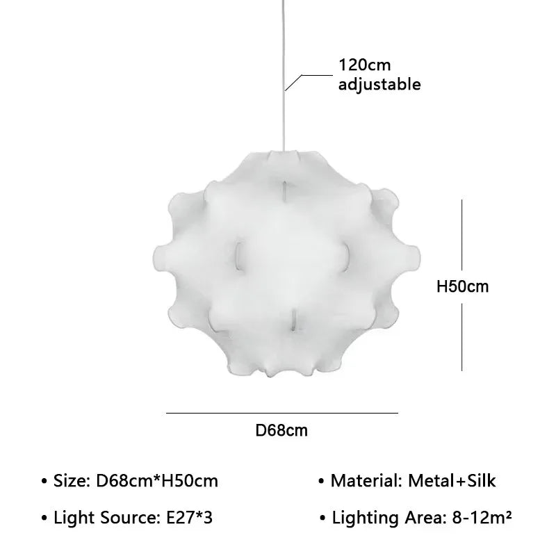 DecorBites™ Elegant Silk Pendant Lamp for Home and Hospitality Lighting