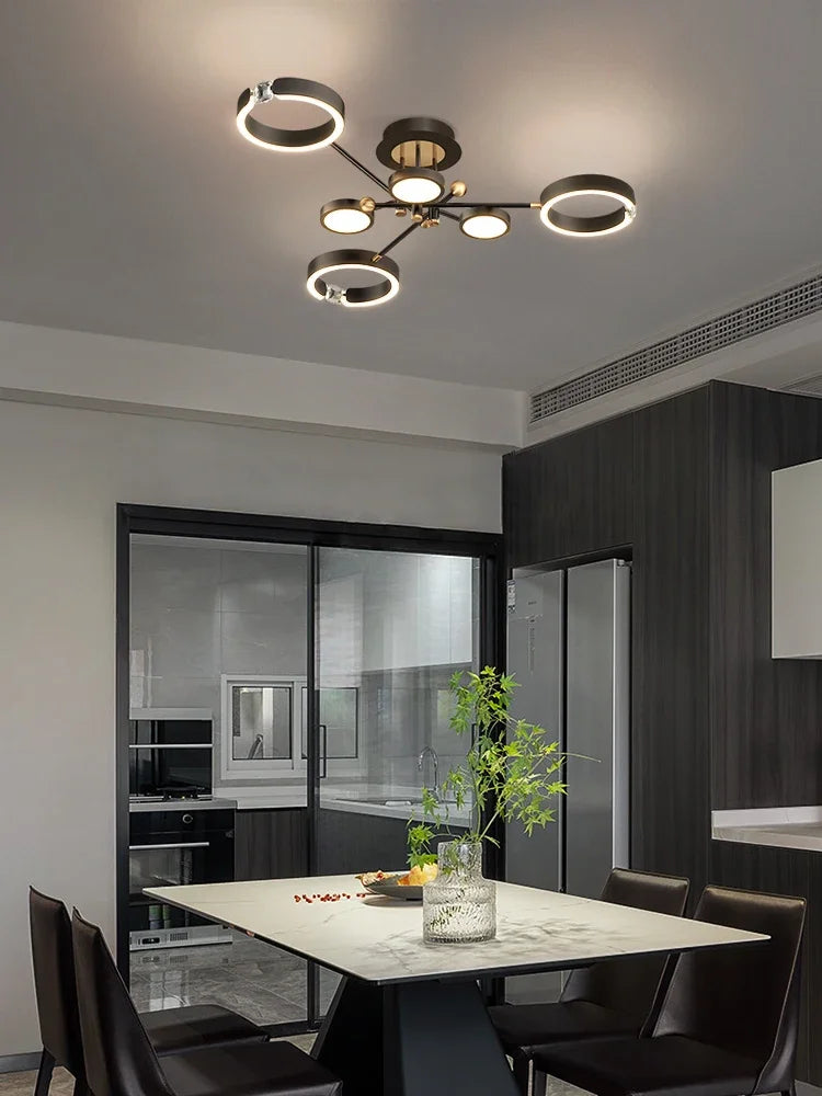 DecorBites™ Gold Plated Luxury Chandelier with Remote Control Crystals for Elegant Living & Bedroom Decor