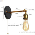 DecorBites™ Gold Industrial LED Wall Lamp for Loft Stair & Bedroom Lighting