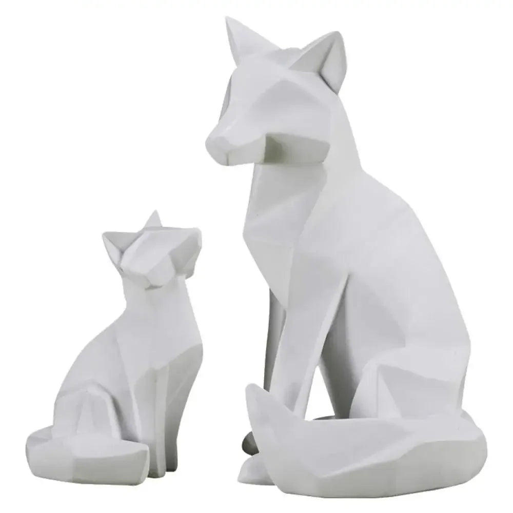 DecorBites™ Geometric Fox Sculpture Modern Home Decor Abstract Ornaments Statues