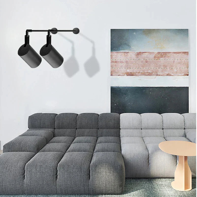 Modern matte black telescopic wall lamps gallery picture light