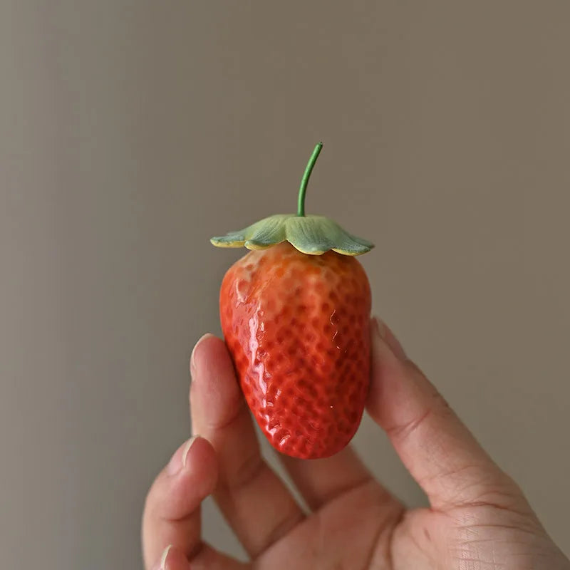 DecorBites™ Fruit Sculpture Tea Caddy Home Decor Ornament Strawberries Persimmon Decoration
