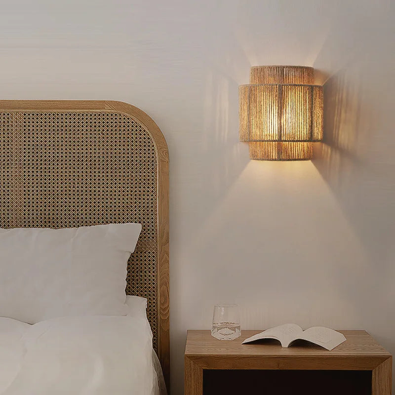 DecorBites™ Hemp Rope Pendant Lights Wall Sconce for Living Room Bedroom Japanese Style
