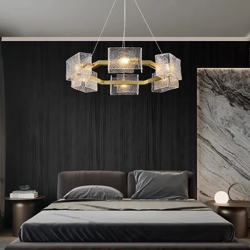 DecorBites™ Crystal Chandelier: Modern Luxury Pendant Light for Living Room, Restaurant, and Bar