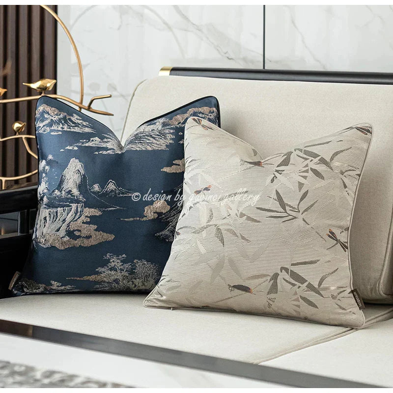 DecorBites™ Dragonfly Insects Embroidery Cushion Cover - Quaint & Elegant Style Pillow Case