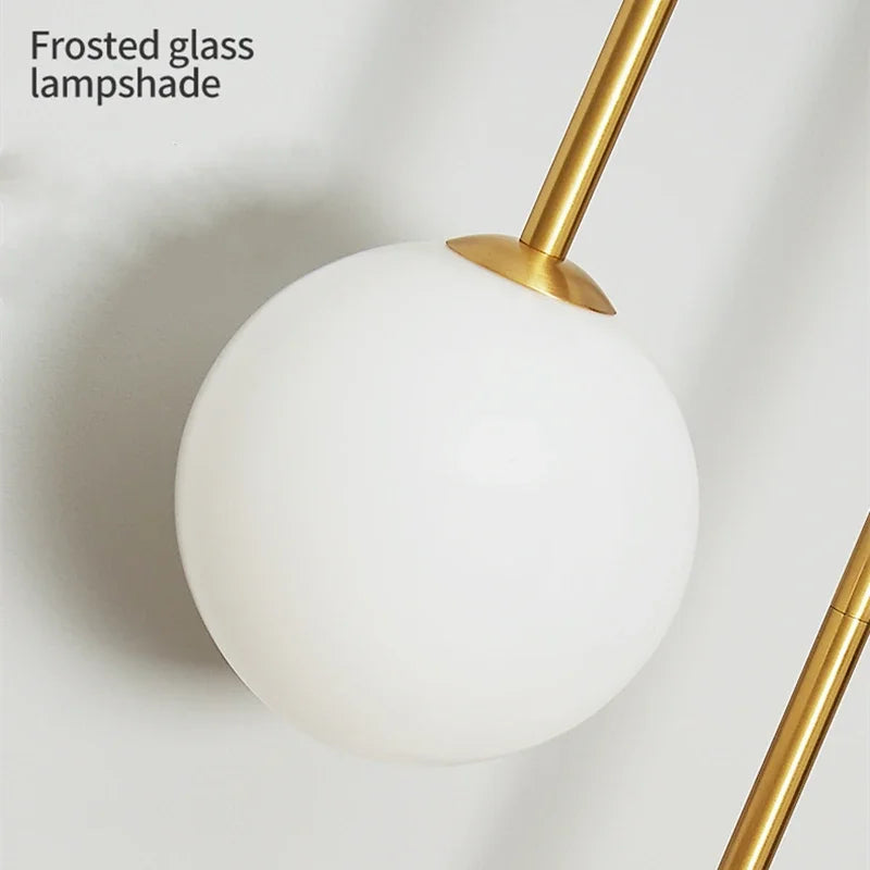 DecorBites™ Glass Ball LED Wall Lamp: Modern Round Gold Iron Light for Bedroom, Living Room