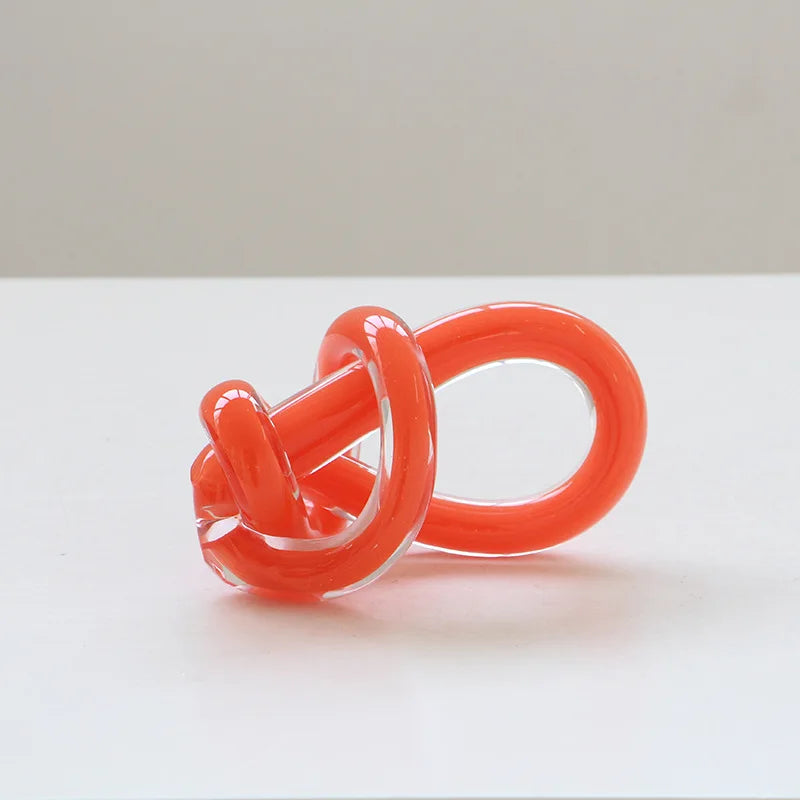 DecorBites™ Geometric Glass Twine Knot Ornament Home Decor