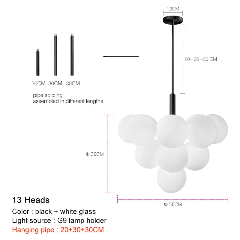 DecorBites™ Glass Globe Pendant Lamp: Modern Luxury for Home Decor & Restaurant Lighting