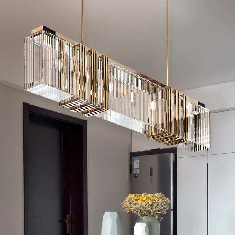 DecorBites™ Gold Lustre Steel Pendant Light Luxury Dining Room LED Fixture