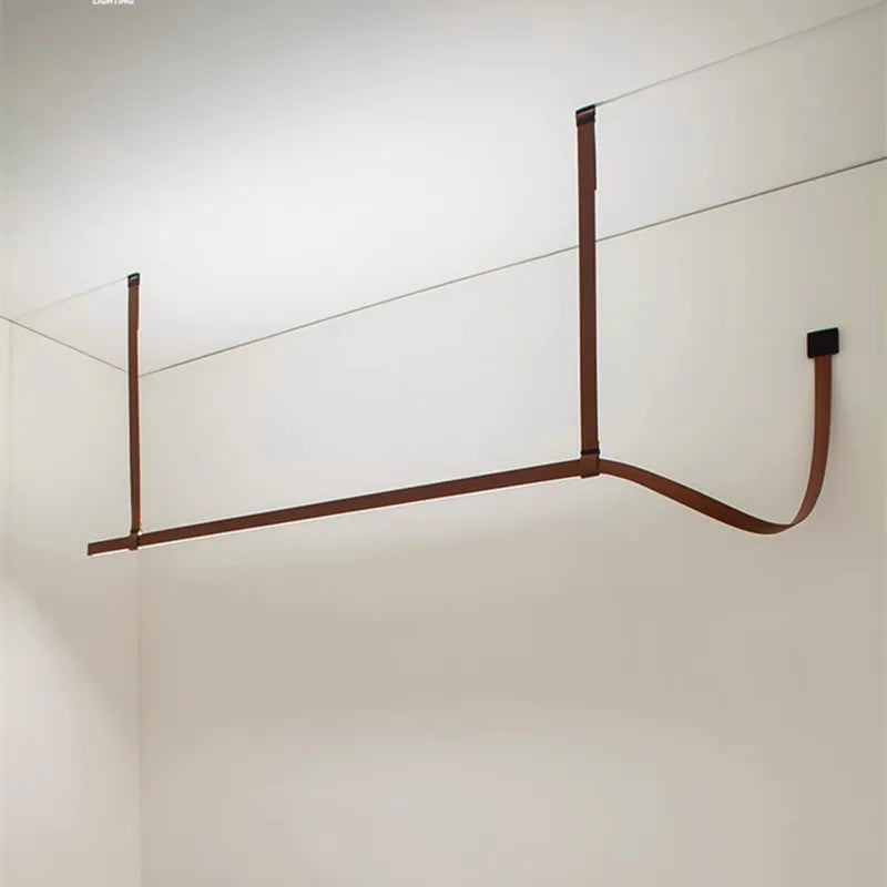 DecorBites™ BELT LED Pendant Lamp: Minimalist Leather Hanging Light for Dining Room Home Decor