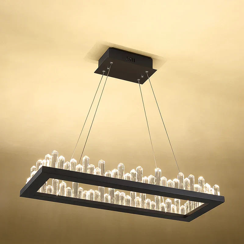 DecorBites™ Crystal LED Pendant Lights: Modern Gold Black Industrial Lamp for Stylish Illumination