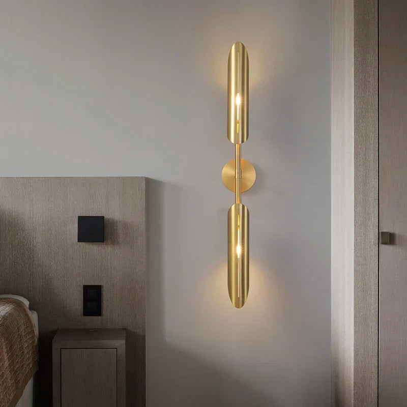 DecorBites™ Golden Metal LED Wall Lamps for Bedroom Living Room Decor