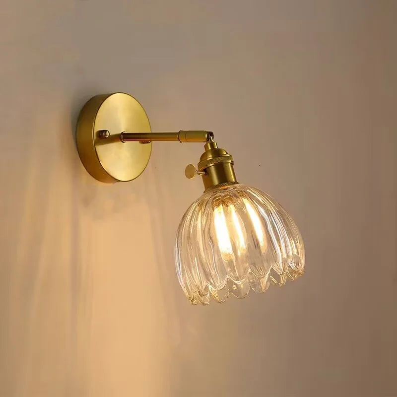 DecorBites™ Clear Glass LED Wall Lights Up Down Rotate Copper Nordic Modern Stair Sconce