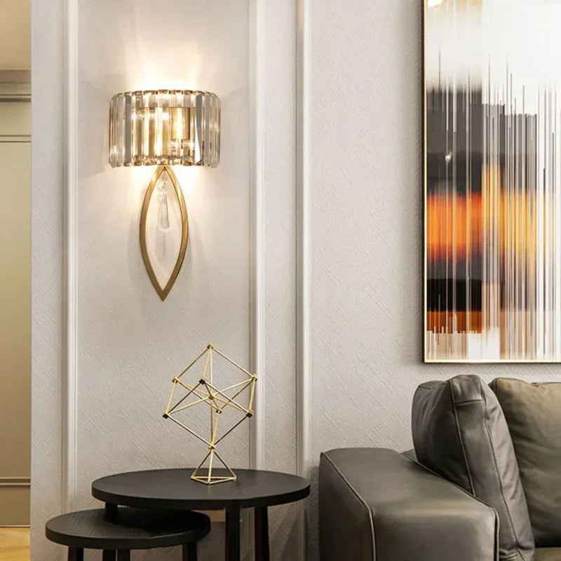 DecorBites™ Crystal Wall Lamp: Luxury LED Indoor Lighting for Bedroom & Living Room