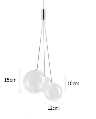 DecorBites™ Glass Ball LED Pendant Chandelier for Modern Spaces