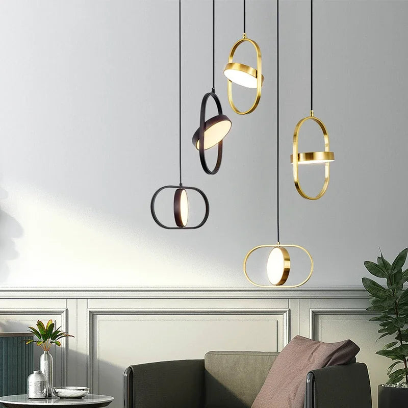 DecorBites™ Gold Pendant Lights for Bedroom Kitchen Dining Room Decor