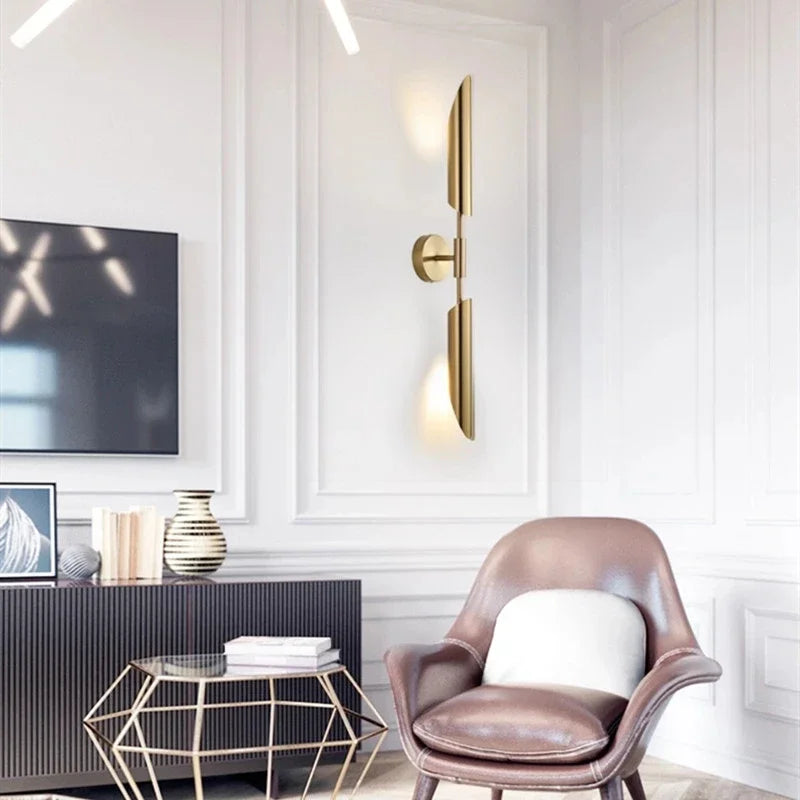 DecorBites™ Gold LED Copper Wall Lamp Sconce for Living Dining Bedroom
