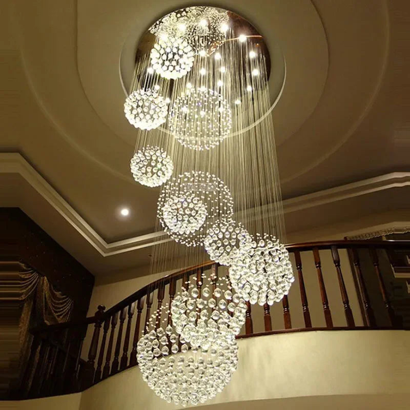 DecorBites™ Crystal Ball Chandelier - Large Modern Lustre Design - D80*H300cm