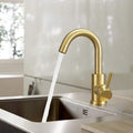 DecorBites™ Gold Stainless Steel Basin Faucet, Single Handle Hot/Cold Bathroom Sink Mixer
