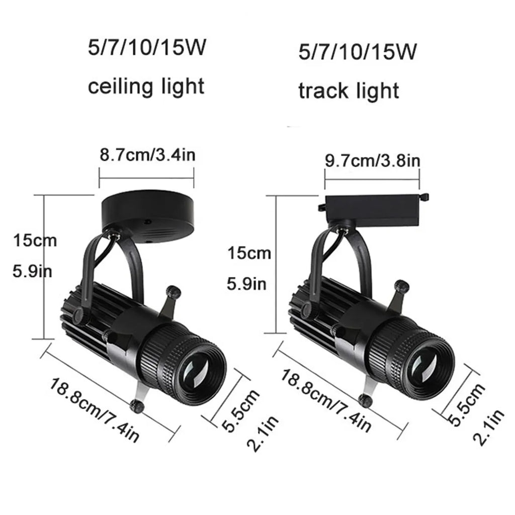 DecorBites™ Adjustable LED Track Spotlights for Art Gallery Church Museum, Square Shape