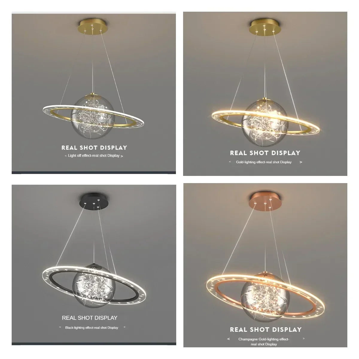 DecorBites™ Golden Acrylic LED Chandelier for Luxury Interior Lighting