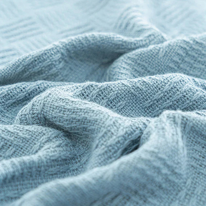 DecorBites™ Cotton Waffle Towel Quilt Single Blanket for Office & Picnics