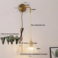 DecorBites™ Glass Copper LED Wall Sconce | Pull Chain Switch | Adjustable Bathroom Light