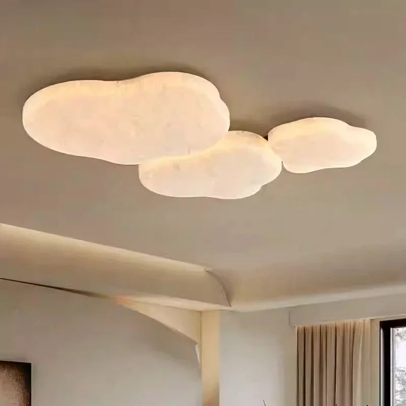 DecorBites™ French Cream Silk Ceiling Light | Simple Wabi-Sabi Style Retro Bedroom Lamp
