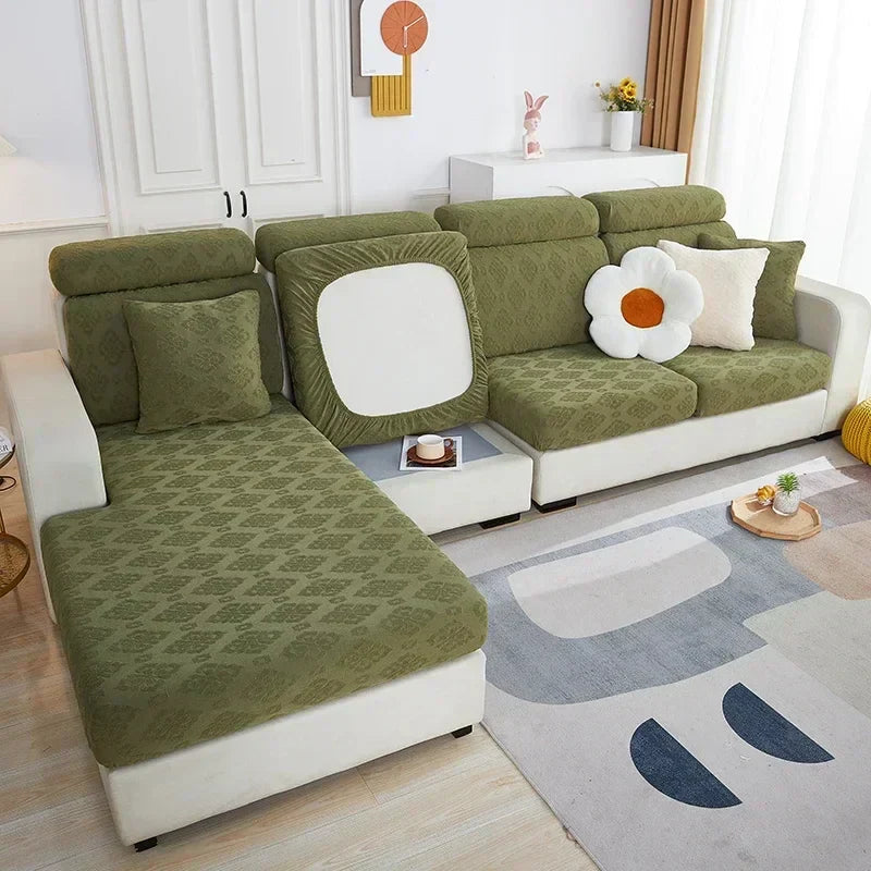 DecorBites™ Jacquard Sofa Seat Cover | Stretchable & Washable Furniture Protector
