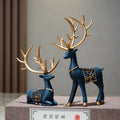 DecorBites™ Deer Figurine Set | Resin Elk Reindeer Sculpture for Christmas Decoration