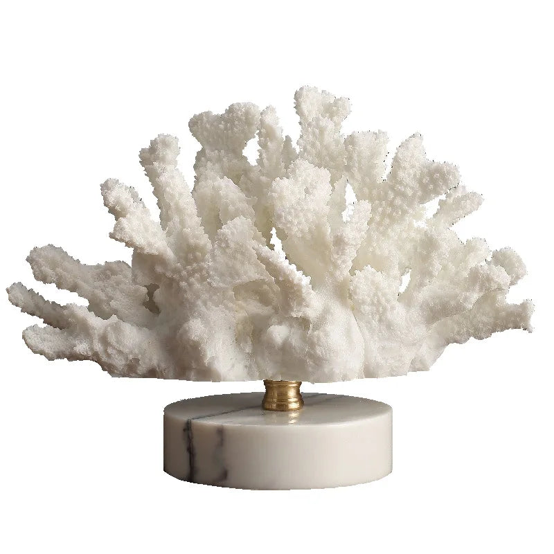 DecorBites™ Coral Crystal Tree Glass Vase Metal Frame Resin Ocean Figurines, Home Decor