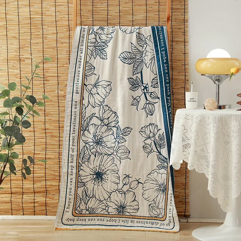 DecorBites™ Cotton Gauze Adult Bath Towels: Luxury, Quick-Dry, Soft & Absorbent