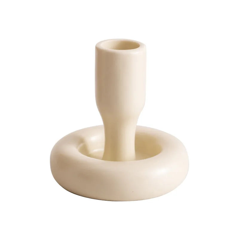DecorBites™ Geometric Ceramic Candle Holder Set - Decorative Home Decor Ornaments