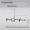 DecorBites™ LED Chandelier: Modern Gold Black Ceiling Pendant for Kitchen Dining Living Bedroom