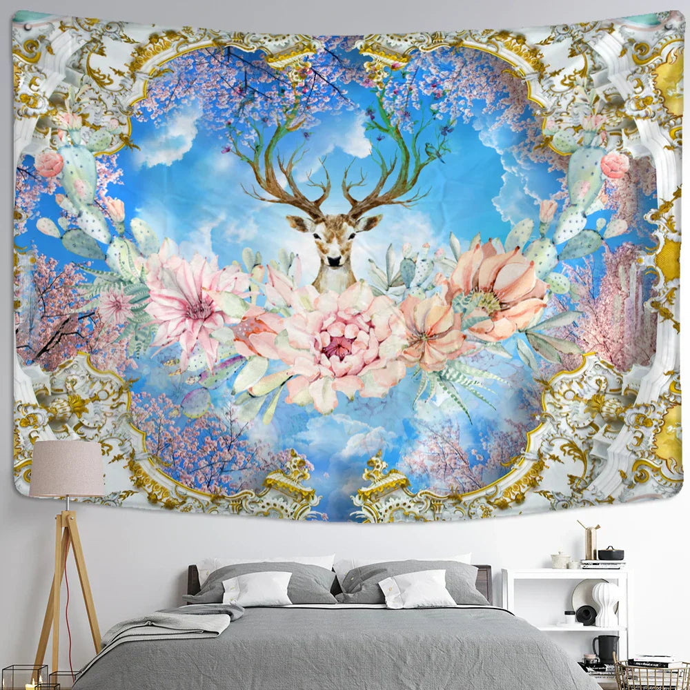 DecorBites™ Elk Tapestry Wall Hanging Mystical Starry Sky Home Decor