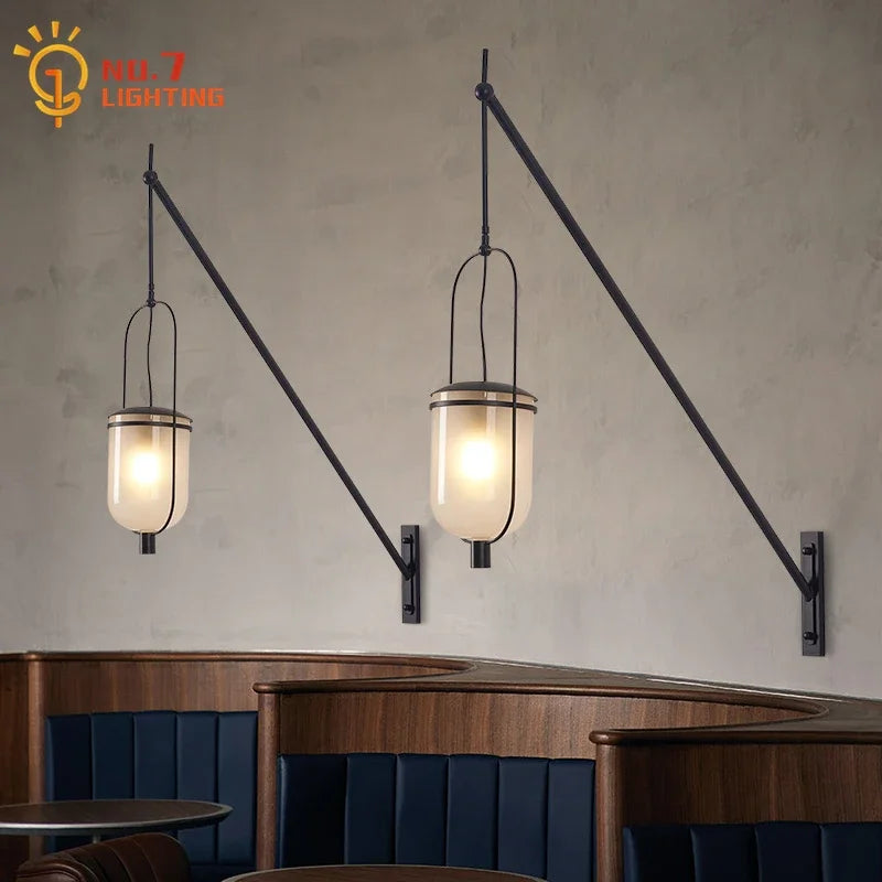 DecorBites™ Industrial Retro Swing Arm LED Wall Lamp for Restaurant Loft Decor
